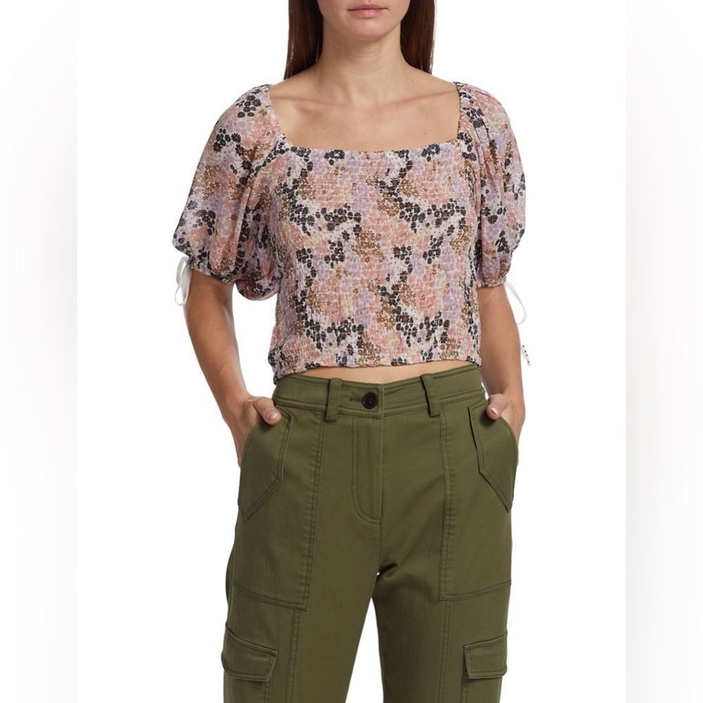 NEW FREE PEOPLE - Puff Sleeve Boho Top with Square Neck - Picture 7 of 8